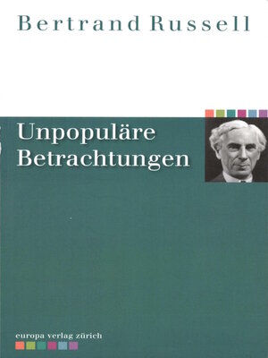 cover image of Unpopuläre Betrachtungen
